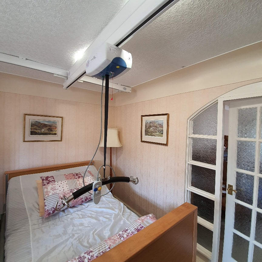 Prism Transactive X-Y System ceiling hoist installed within an address in Huyton on behalf of Knowsley Council.
