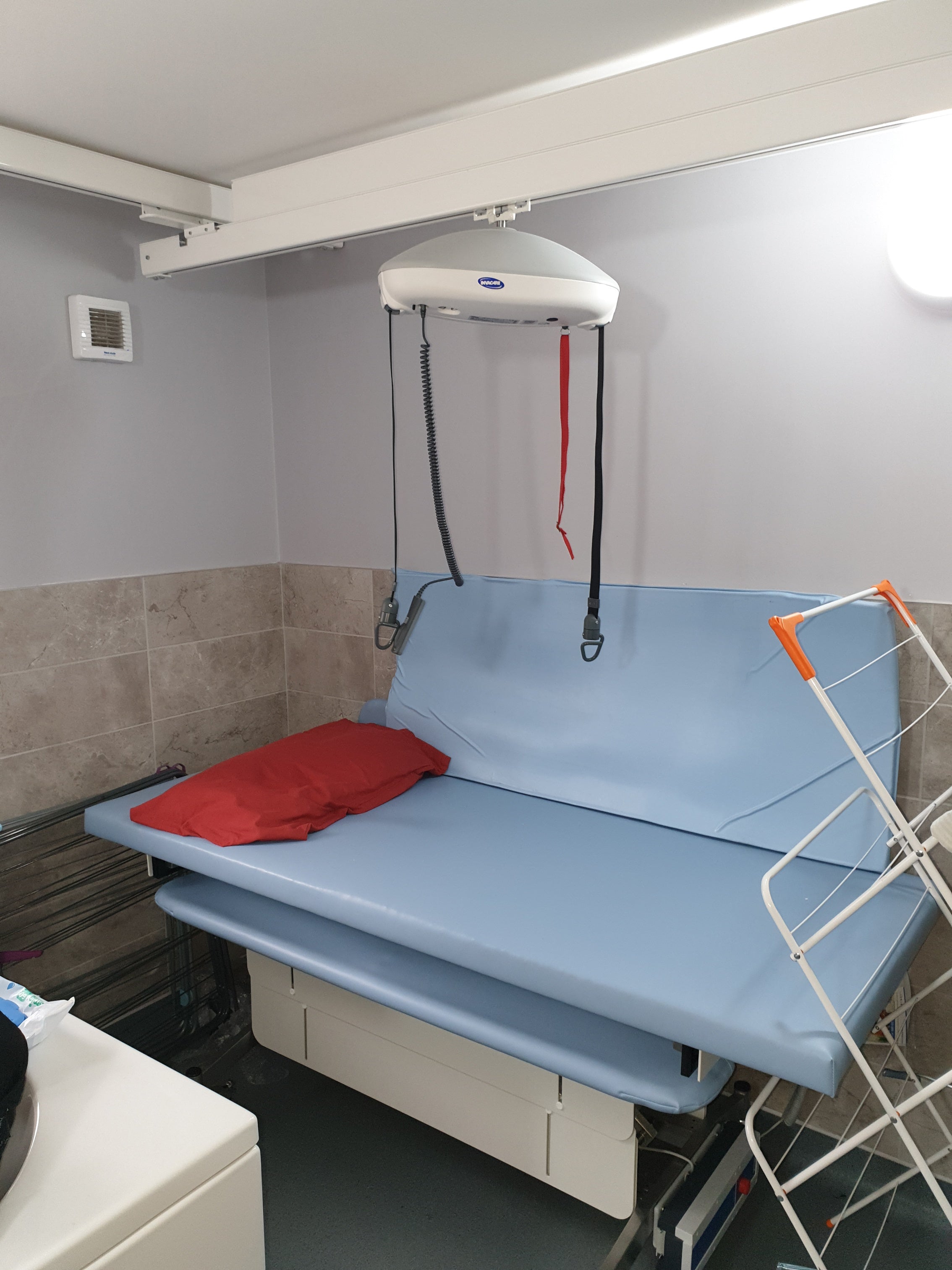 Invacare Robin Hoist Carriages, Trolleys and Charges set up for West Lancashire Borough Council