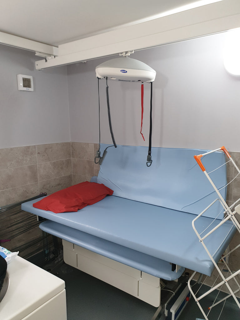 Invacare Robin Hoist Carriages, Trolleys and Charges set up for West Lancashire Borough Council