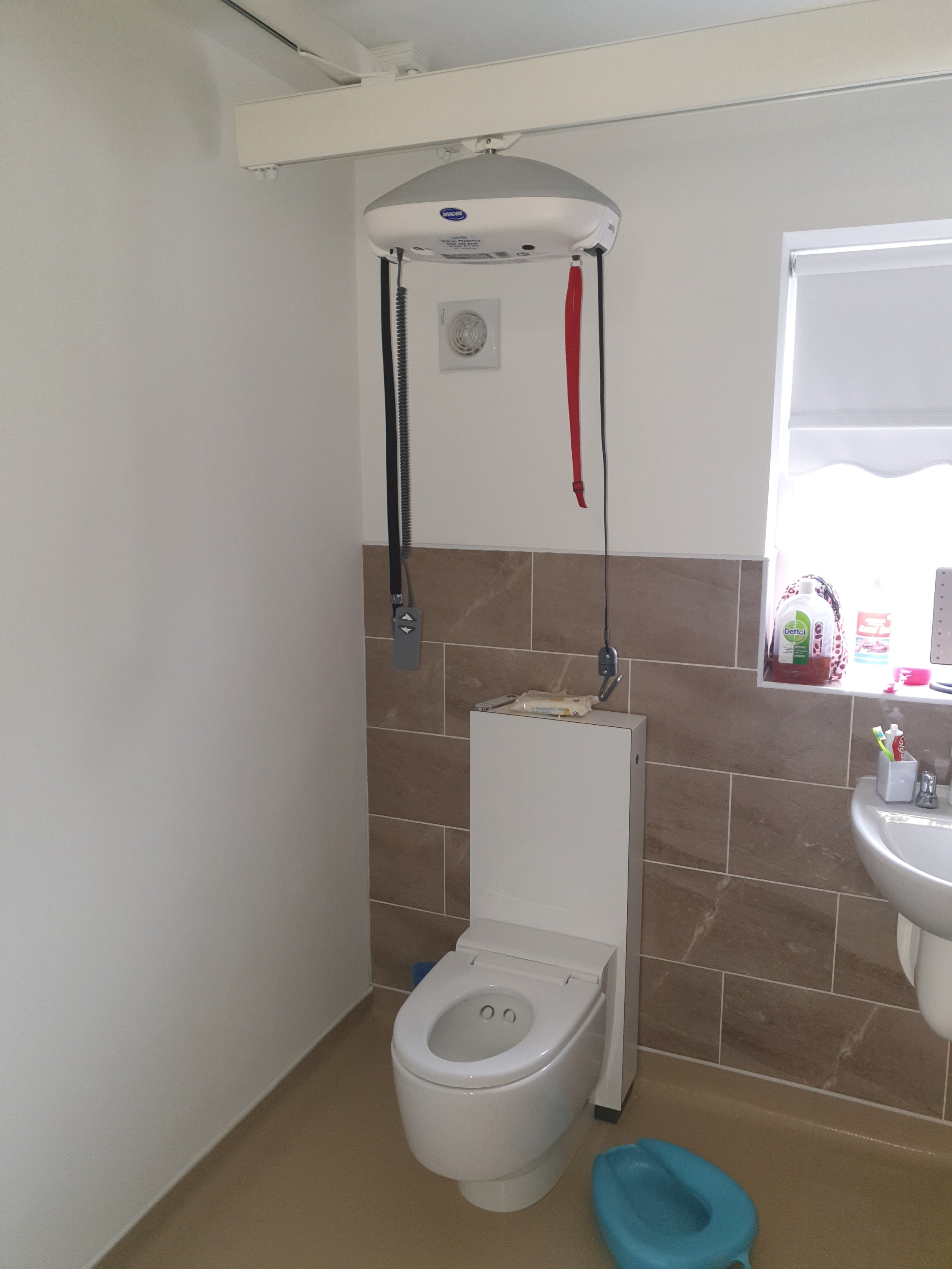 Invacare Robin room to room ceiling hoist X-Y system Liverpool.