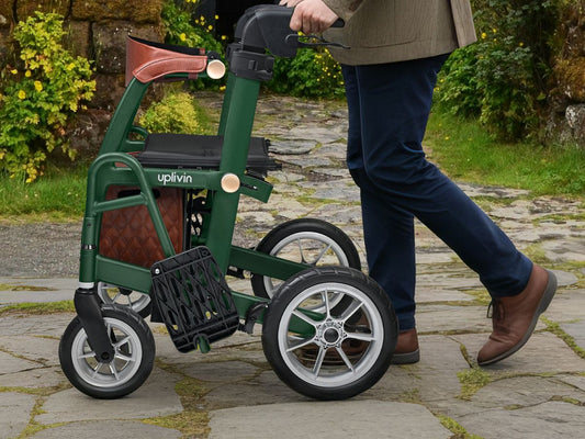 Uplivin Glide 2 in 1 Rollator Green or Black Walker with Seat To Wheelchair folding Lightweight PR32220 PR32221