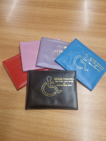 Genuine Real Full Leather Disabled Parking Badge Clock Display Wallet Holder Quality Made UK