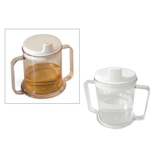 Able2 Plastic Drinking Mug Beaker Cup With Lid & Handles Elderly Disabled Drink Heavy Duty PR65616