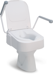 Siège de toilettes surélevé Drive DeVilbiss, complet avec couvercle et accoudoirs TSE150, hauteur réglable