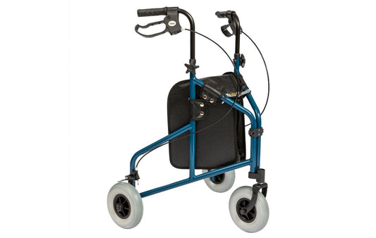 Déambulateur à 3 roues léger Alerta Blue avec panier, plateau et sac ALT-RO14