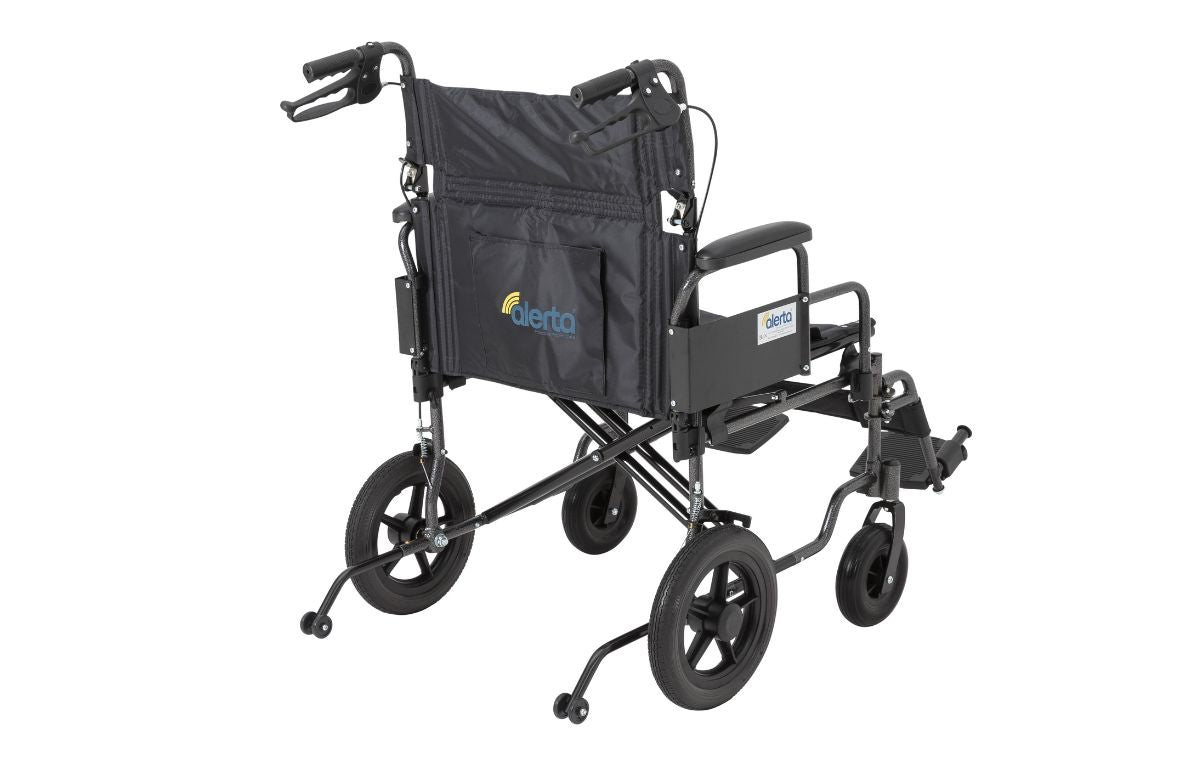 Alerta Car Transit Wide 24" Seat Heavy Duty Lightweight Aluminium Wheelchair Bariatric ALT-1100/WHD