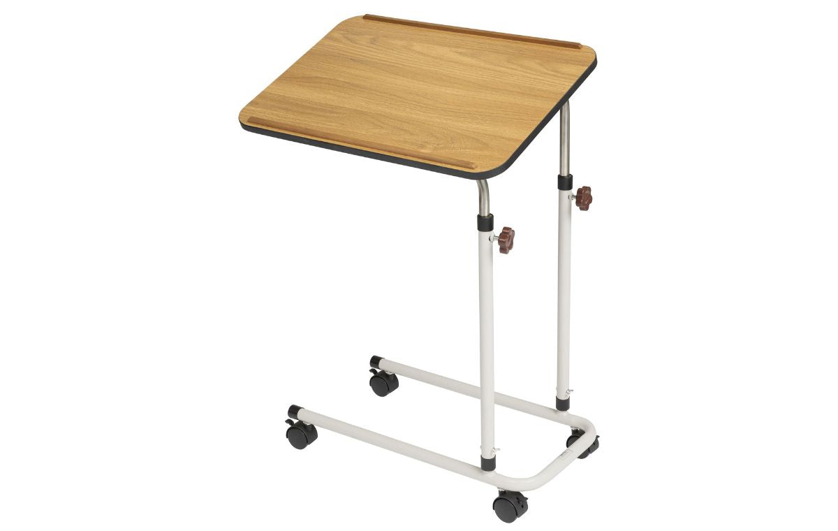 Alerta Walnut Oak Adjustable Over Under Bed Table 4 or no castors ALT 751