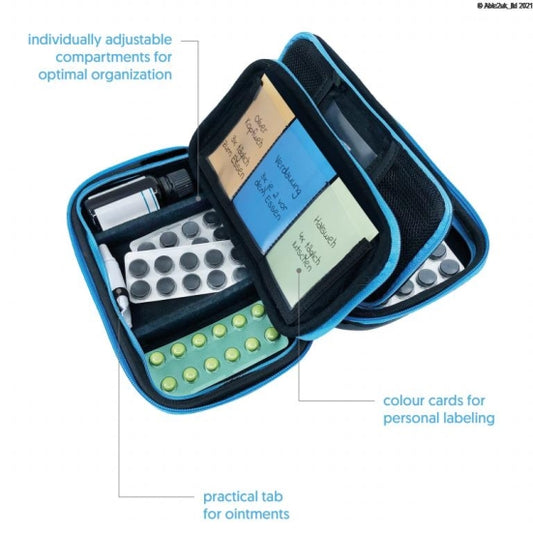Able2 Pillbase Tablets Pills Blister Packs Medicine Hard Secure Travel Case PR61525