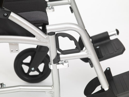 Drive Devilbiss Phantom Transit Padded Attendant Control Lightweight Folding Transport Wheelchair LPHWCTS19SIL Silver 19" Seat