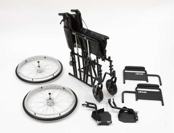 Fauteuil roulant lourd Sentra Enigma EC Bariatric de Drive DeVilbiss, auto-propulsé, grandes roues, largeurs d'assise 20" 22" 24", poids utilisateur maximal 200 kg 31 stone - STD20ECDDA-SFBLK STD22ECDDA-SFBLK STD24ECDDA-SFBLK