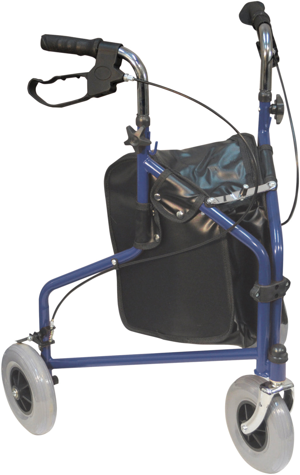 Déambulateur pliant à trois roues en acier Aidapt VP174 avec sac de courses