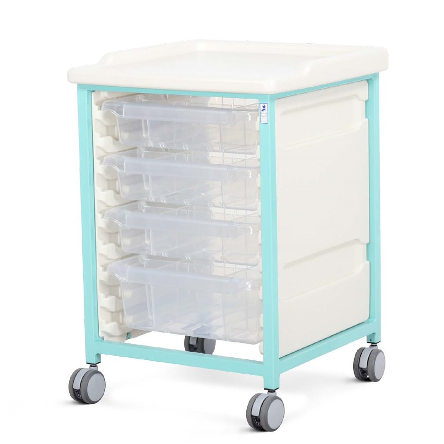 Bristol Maid Low Level Tray Trolley Single Column hospital Home TTM1/08/3S1D