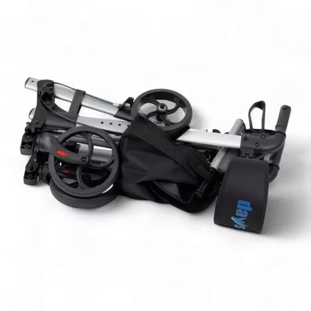 Days Deluxe Lightweight Folding Compact 4 Wheel Walker Rollator Silver 091439314 Travel Fold Flat