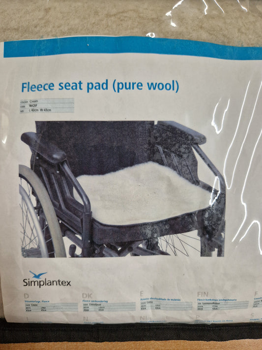 Simplantex Housse de siège en laine polaire Pure Pad pour fauteuil roulant, trottinette, fauteuil roulant électrique, meubles WCSF