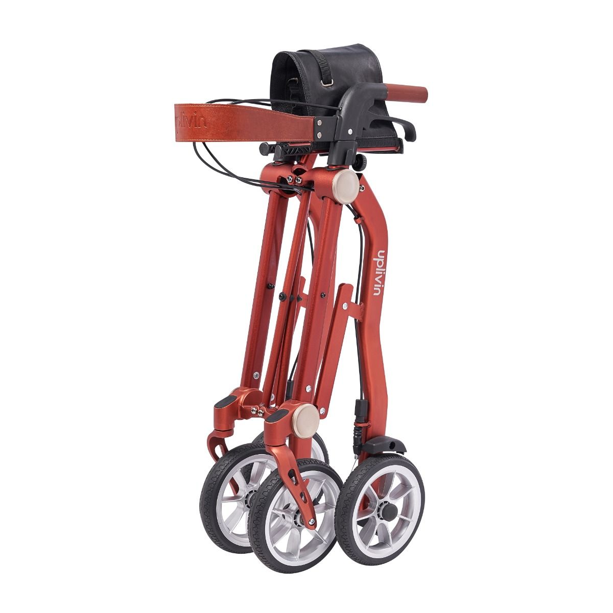 Déambulateur pliant Uplivin Trive ultra-compact, étroit, de luxe, Prestige, 4 roues, ultraléger