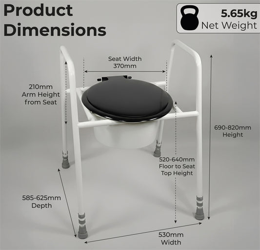 Aidapt Solo Skandia Raised Toilet Frame with Seat and Lid VR215