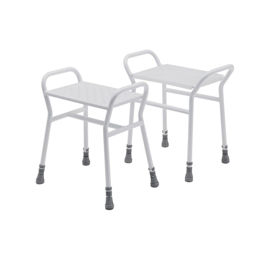 Roma Belmont Adjustable Shower Stool With Metal Seat Plastic Coated Steel Heavy Duty 4216