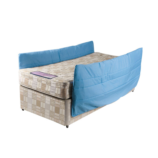 Side Rail Buffer Pads 3 bar Padded Cotside Covers Bumpers Washable Blue with Tucks - Thorpe Mills Standard 5408P Roma Medical