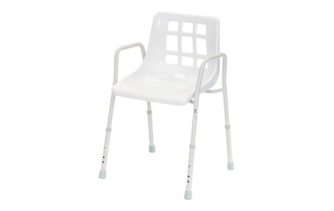 Alerta Stationary Shower Chair Walk In Shower Adjustable Height White ALT-BE005