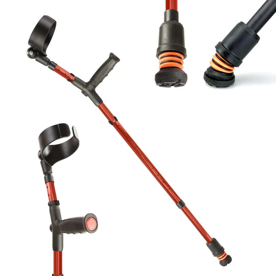 Béquille Flexyfoot à manchette fermée et poignée souple, doublement ajustable, à l'unité - CRUTCH-01 -S