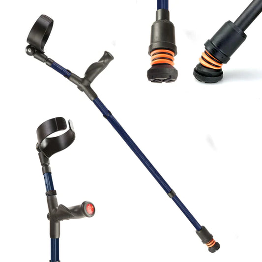 Flexyfoot Closed Cuff Comfort Grip Double Adjustable Single Crutch - CRUTCH-03