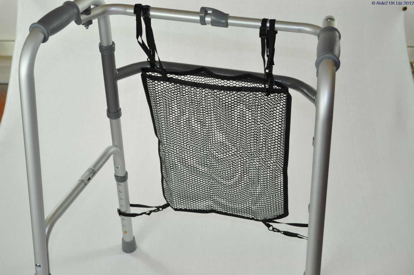 Able2 Net Shopping Bag For Zimmers or Walking Frames Rollator Adjustable Clip and Loop PR30292