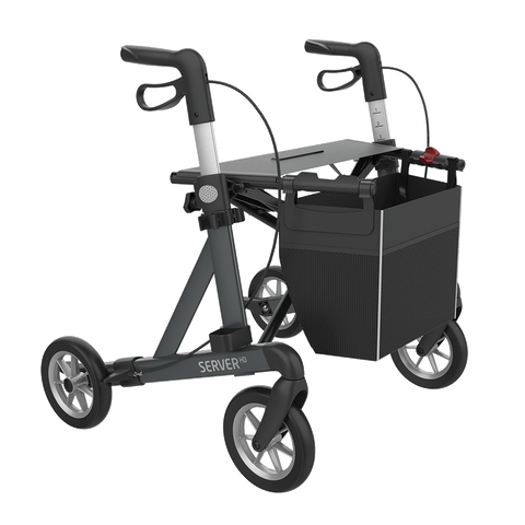 Rehasense Server HD Heavy Duty Bariatric Wide Large Rollator 4 Wheel Walker Folding HRSGL60UK