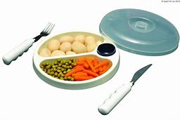 Able2 Assiette creuse à 2 compartiments avec couvercle, incurvée, pour garder au chaud PR65110-N
