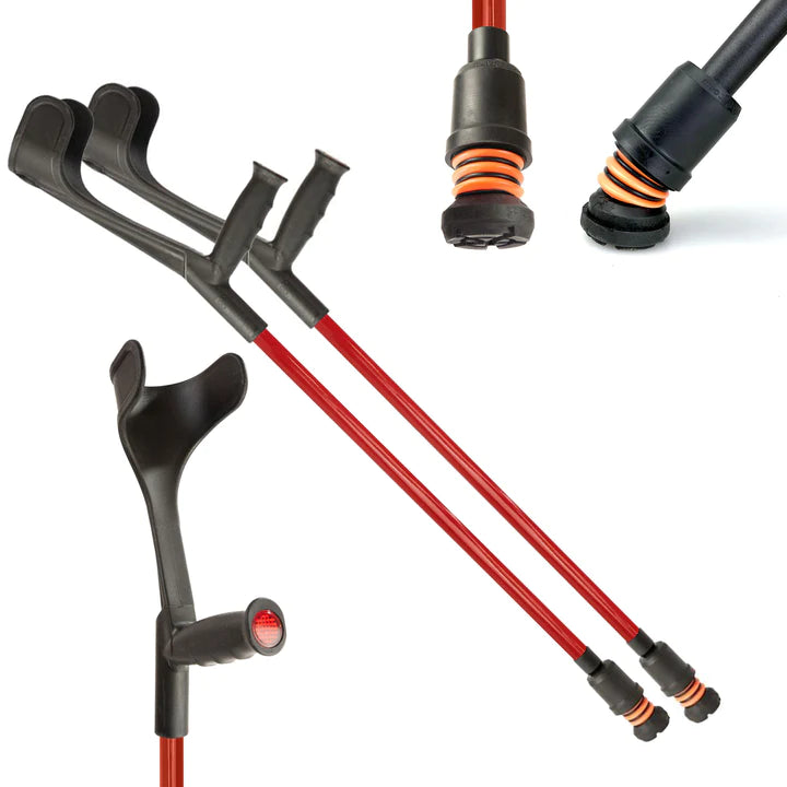 Flexyfoot Open Cuff Soft Grip Adjustable Crutch Pair CRUTCH-02-BLACK-P