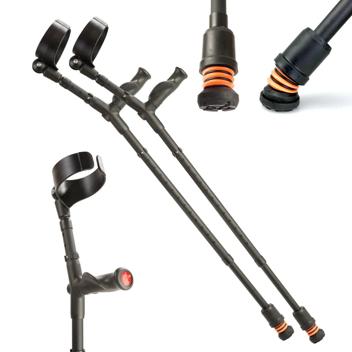 Flexyfoot Closed Cuff Comfort Grip Double Adjustable Crutch Pair CRUTCH-03-P