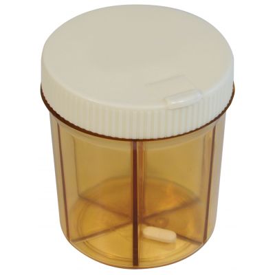 Aidapt Orange and Cream Extra Large Pill Dispenser for Larger Pills Transparent Rotating Lid Compartments VM930V
