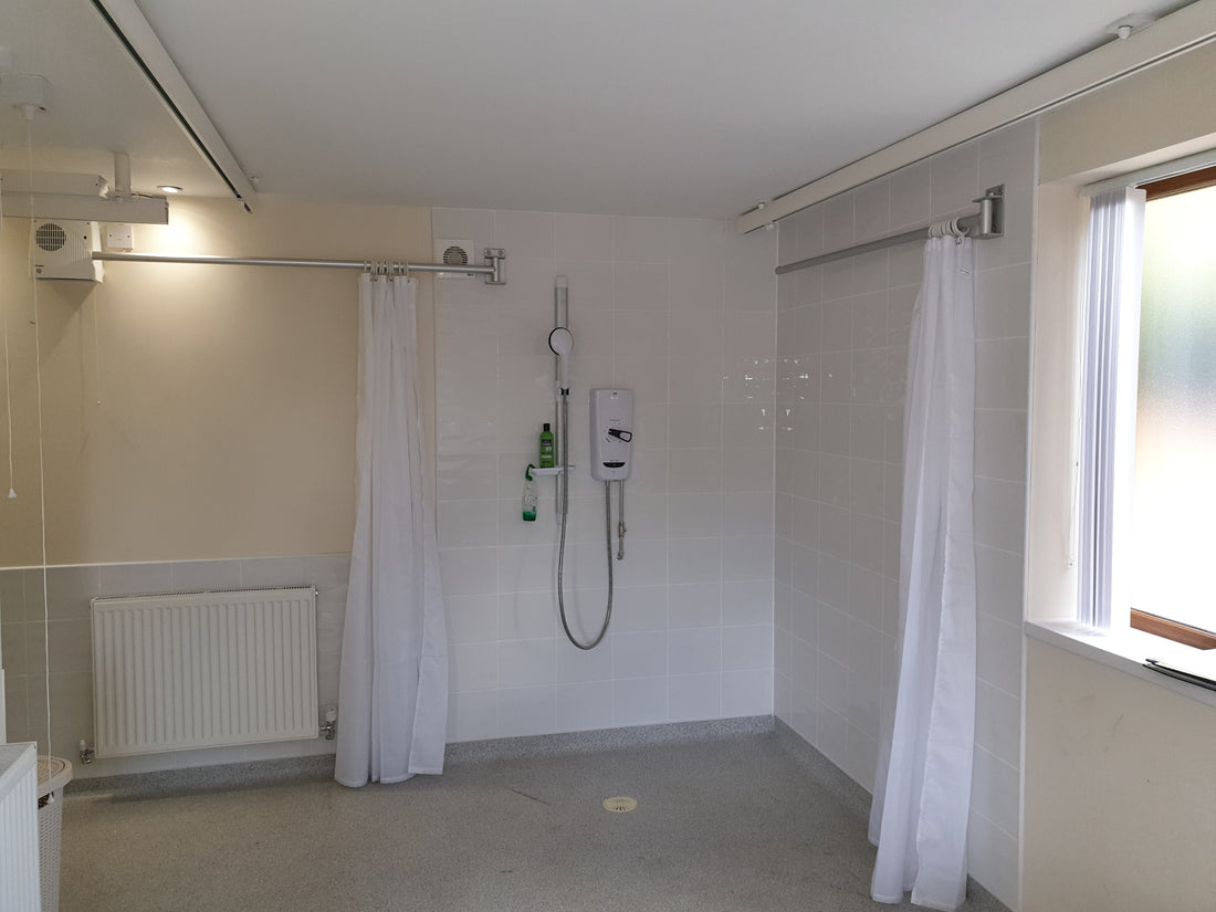 Installation of Robin Ceiling Hoist, full room to room system in Walton