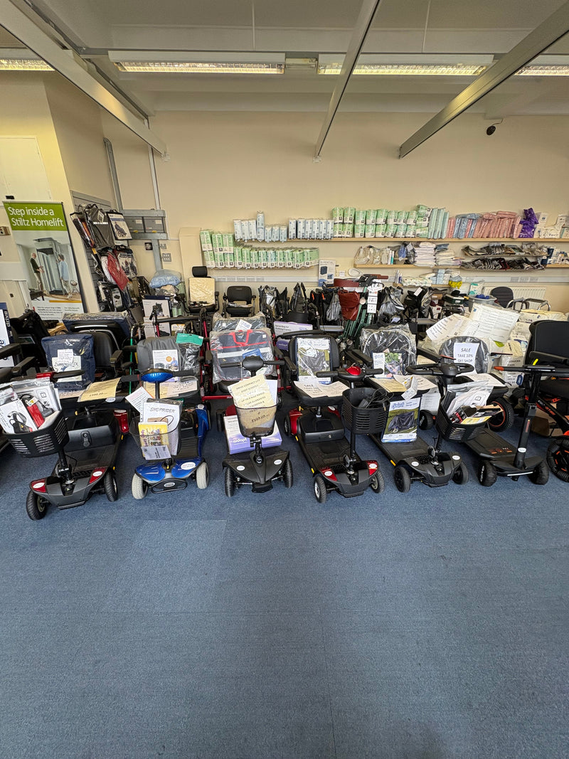UP TO 10% OFF  Rise+Recline chairs, Scooters and powerchairs in stock in our showroom!
