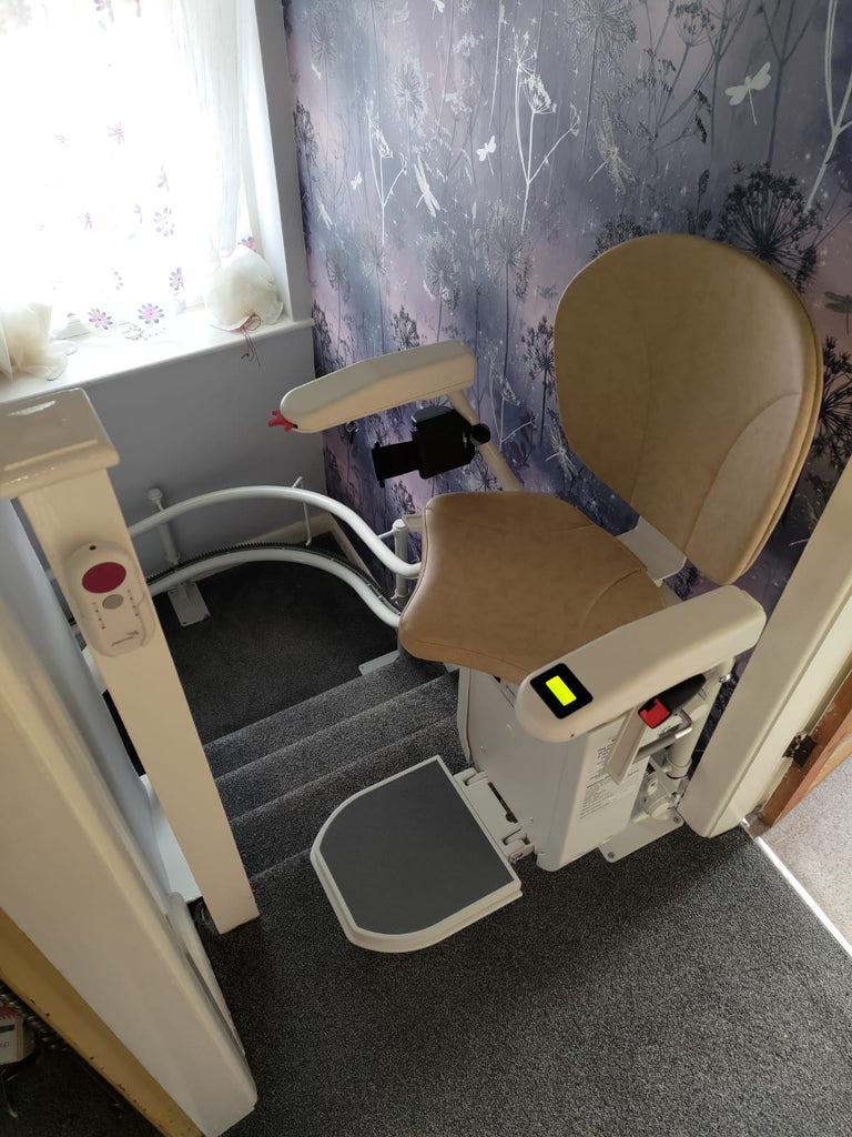 New Curved Platinum Stairlift Installation Widnes Cheshire