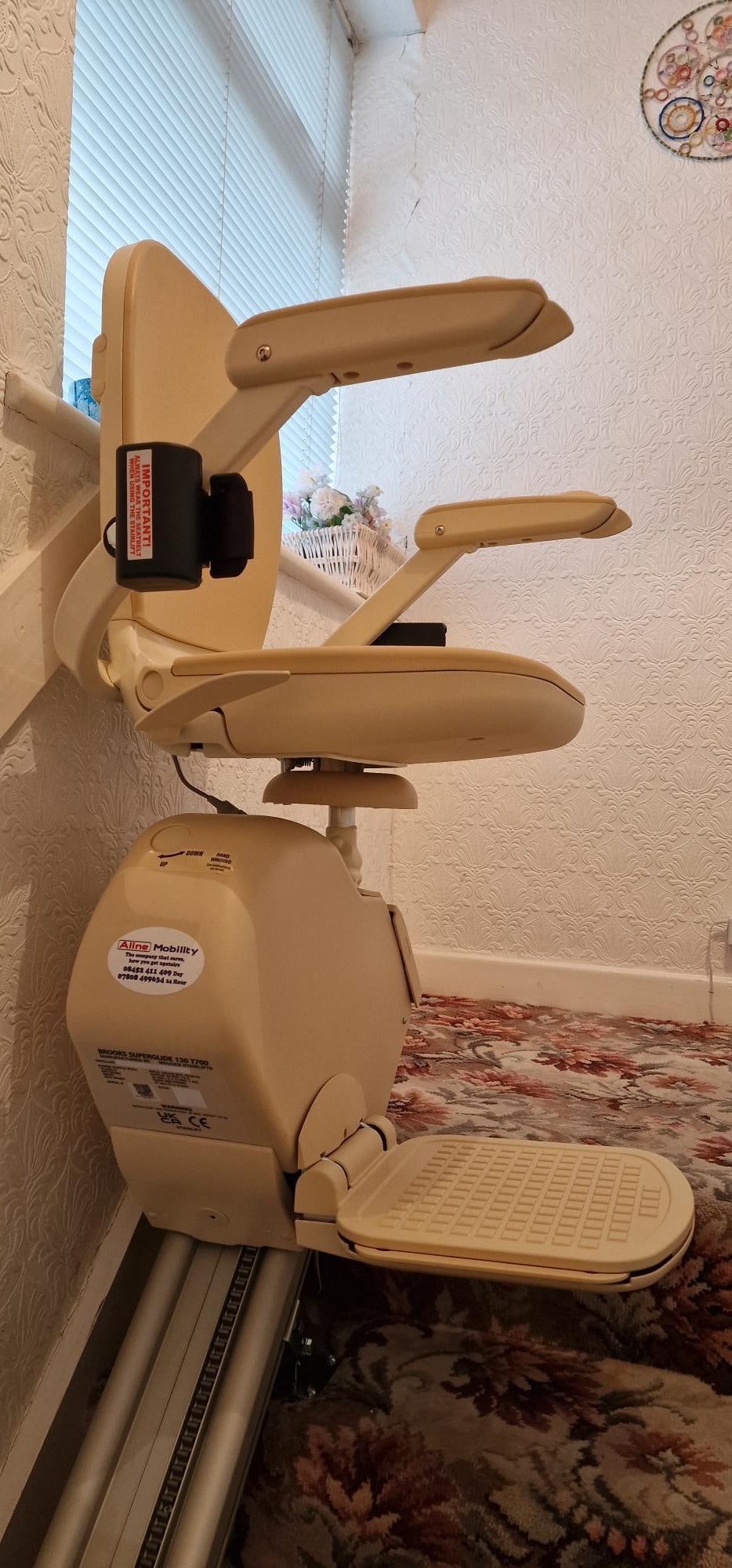 New Brooks Straight Stairlift Installed for another happy Aline Customer in Maghull Liverpool