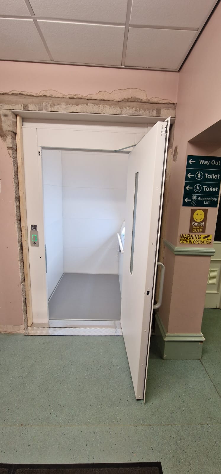 Gartec Public Access DDA Lift Fully Installed by Aline engineers into Hazel Grove Civic Hall