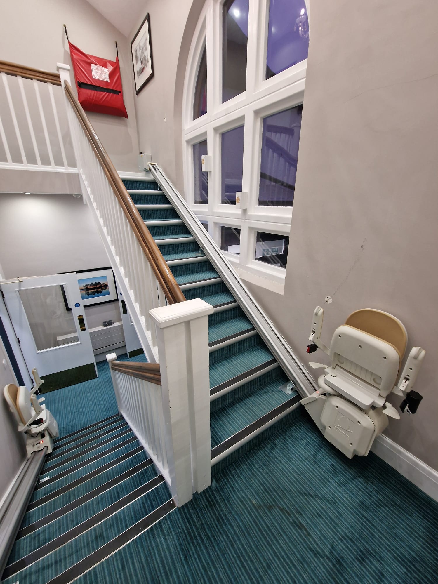 Installation of Hire Straight Lifts by Aline at Wheatlands Care Home Shropshire, whilst their passenger lift is out of commission
