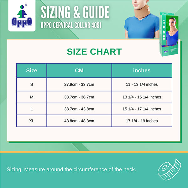 Oppo Cervical Collar Wide Padded Beige Cream Full Neck Brace Support Sprain Strain Sport Velcro 4091