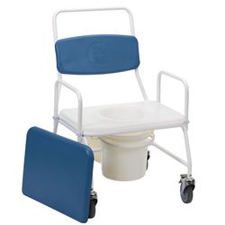 Birstall Belgrave Mobile Wheeled Heavy Duty Wide Bariatric Commode chair 195 Large 14L Potty Pucket