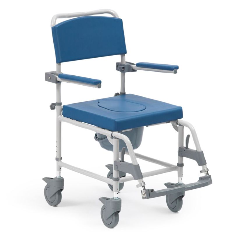 Drive Devilbiss Heavy Duty Aston Mobile Aluminium Shower Chair Commode Wheeled Self Propel or Transit Easy Clean