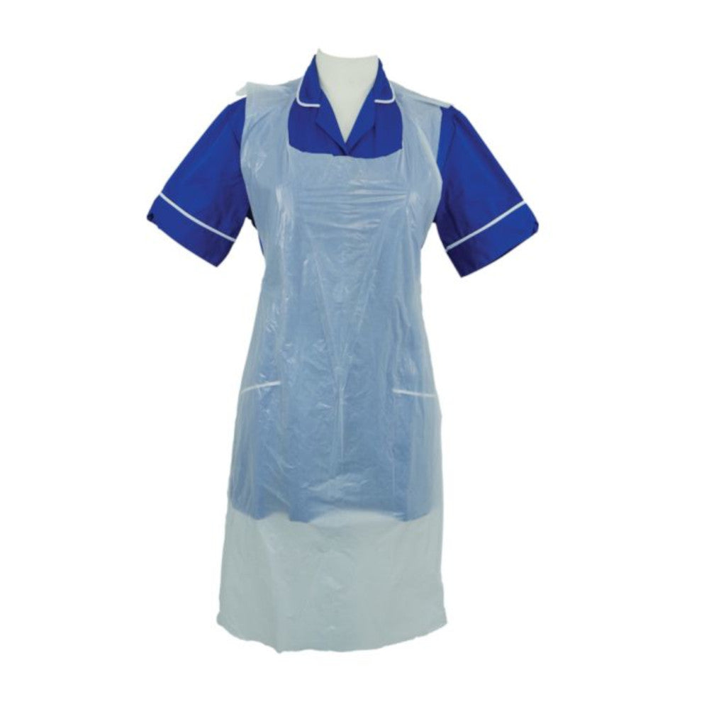 Disposable Plastic Aprons On Roll Blue Yellow or White 200 Pack Countrywide Premium Polythene