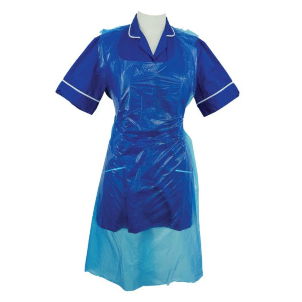Disposable Plastic Aprons On Roll Blue Yellow or White 200 Pack Countrywide Premium Polythene