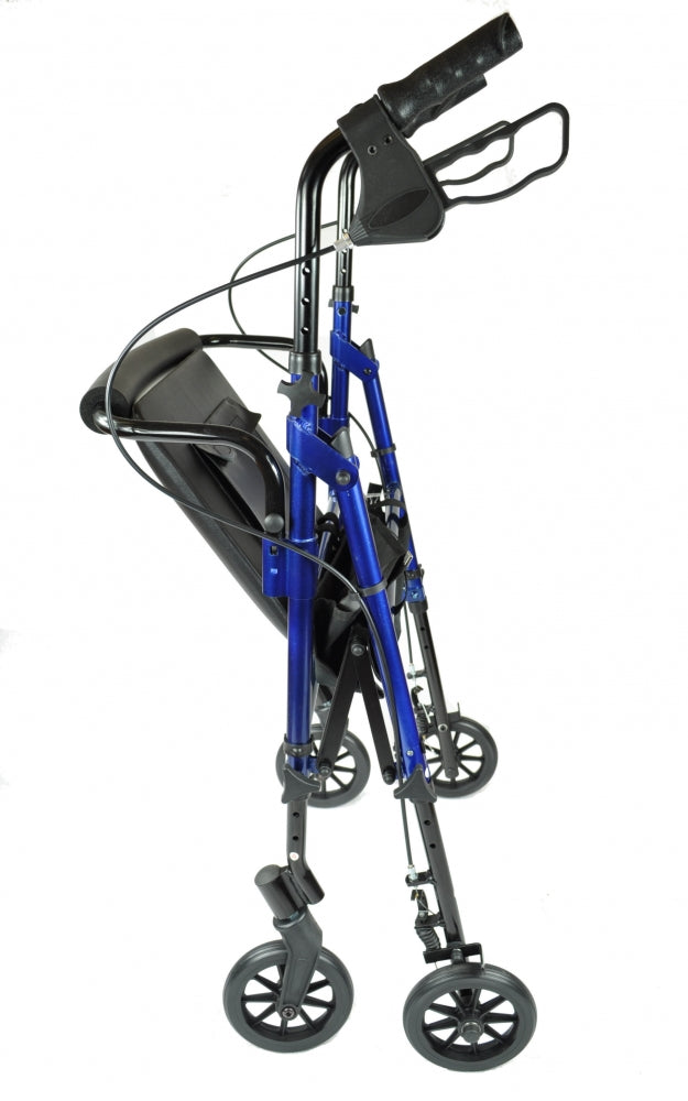 Able 2 Compact Aluminium Rollator 4 Wheel Walker Folding Adjustable With Seat PR30282