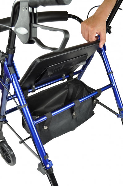 Able2 Compact Aluminium Rollator 4 Wheel Walker Folding Adjustable With Seat PR30282
