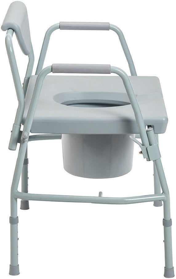 Drive Commode Oversize Extra Wide Bariatric Adjustable Height Drop Arms 11135-1