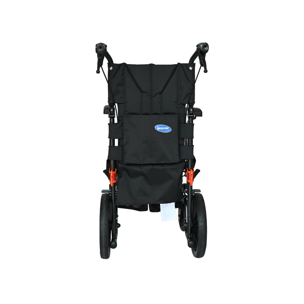 Invacare Action 2 NG LITE Crash Tested Super Lightweight Folding Transit Wheelchair Attendant Push In Black BQ1529492-AF