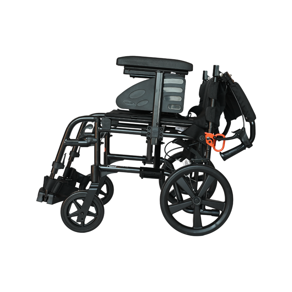 Invacare Action 2 NG LITE Crash Tested Super Lightweight Folding Transit Wheelchair Attendant Push In Black BQ1529492-AF