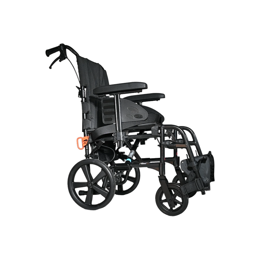 Invacare Action 2 NG LITE Crash Tested Super Lightweight Folding Transit Wheelchair Attendant Push In Black BQ1529492-AF