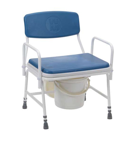 Drive DeVilbiss Belgrave Birstall Stationary Bariatric Commode Wide Heavy Duty Large 14 Litre Potty Toileting 190 White Blue