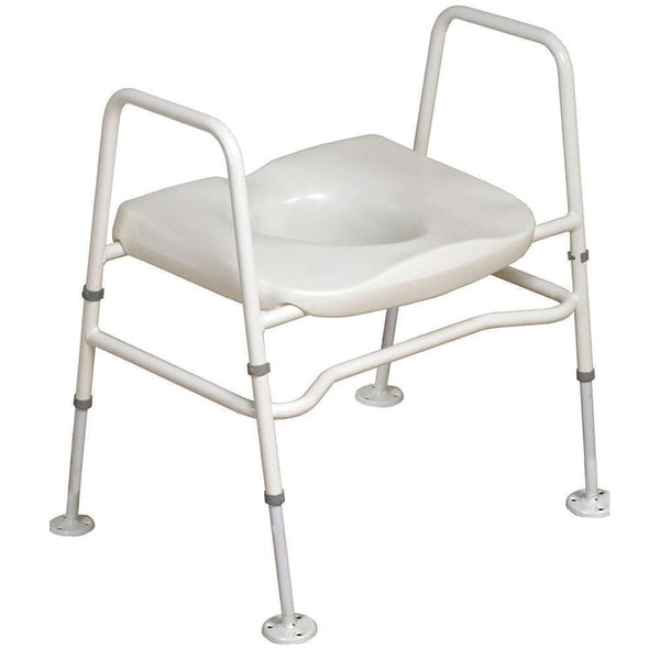 M48805 Mowbray NRS Extra Wide Bariatric Toilet Frame with Full Moulded Toilet Seat Free Standing